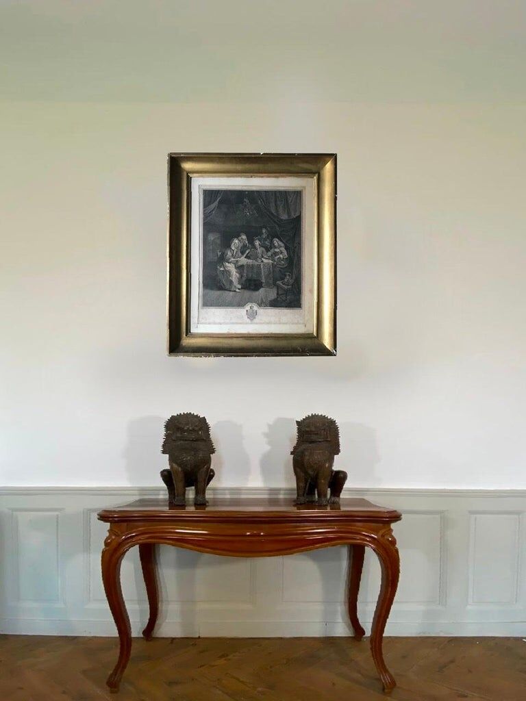 Goldfried Schalcken, The family at the concert, engraving, eighteenth century