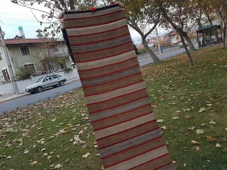 Vintage Turkish hallway rug 60x930 cm