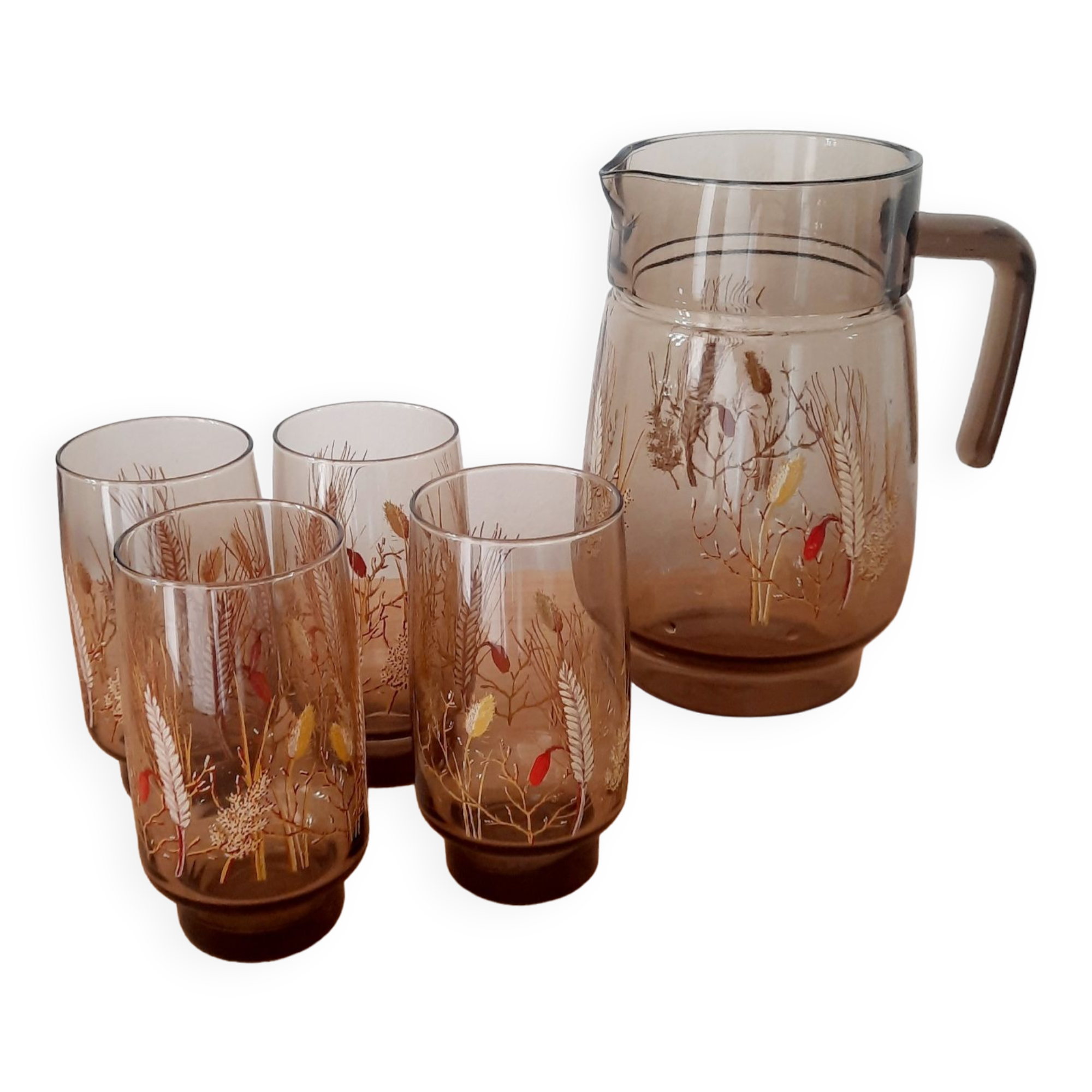 Vintage smoked glass decanter