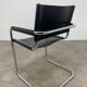 Black and chrome leather cantilever armchair