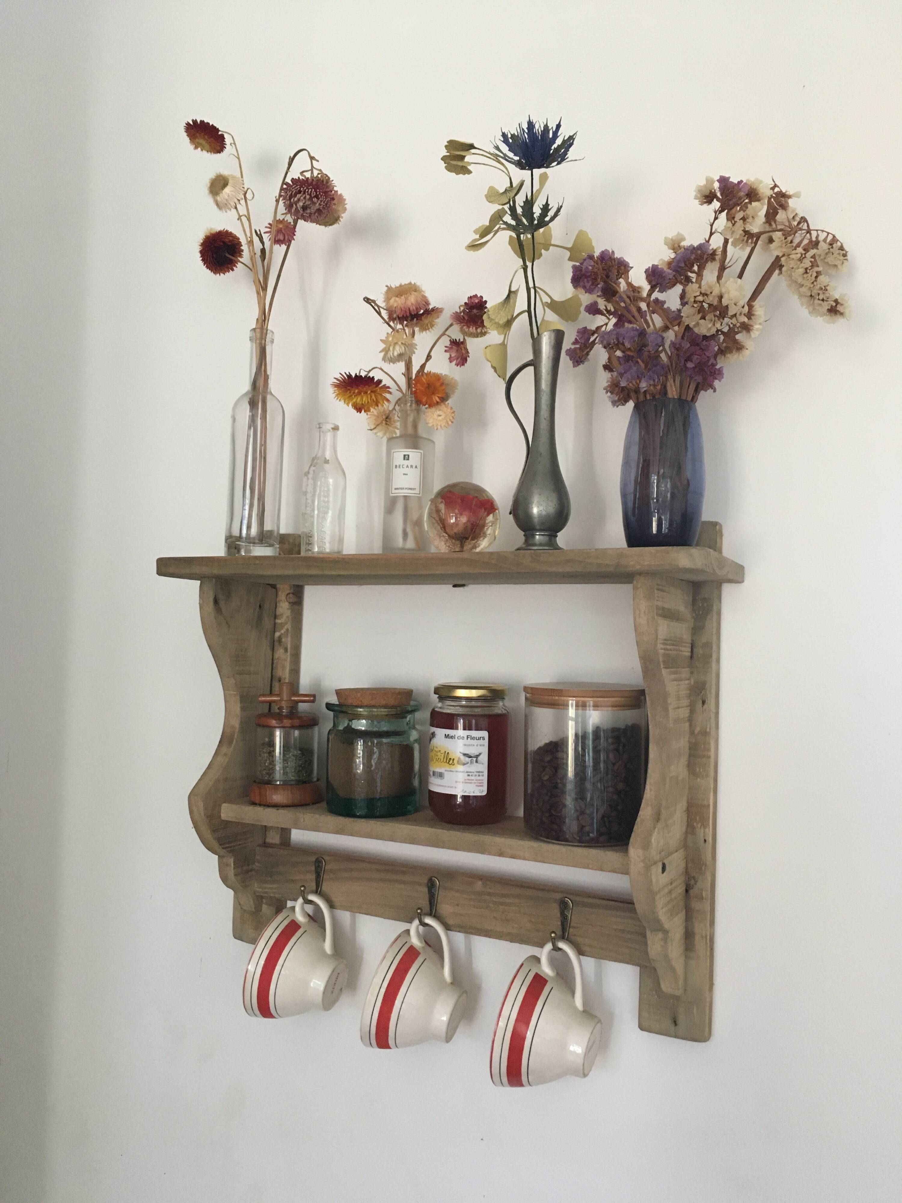 wall-mounted bakery shelf