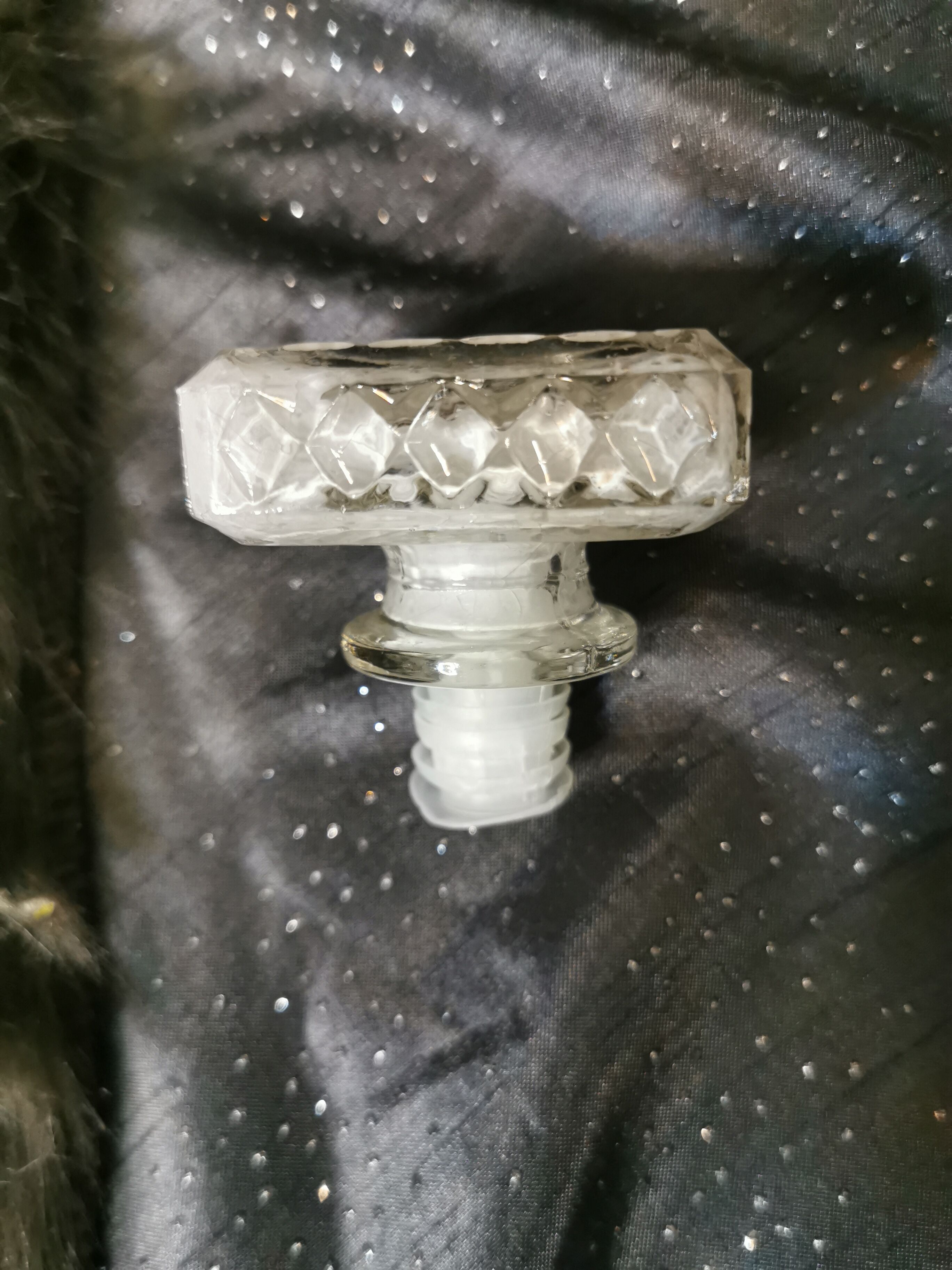 Ensemble De Carafes à Whisky Art Déco En Verre Noir Et Transparent Sur