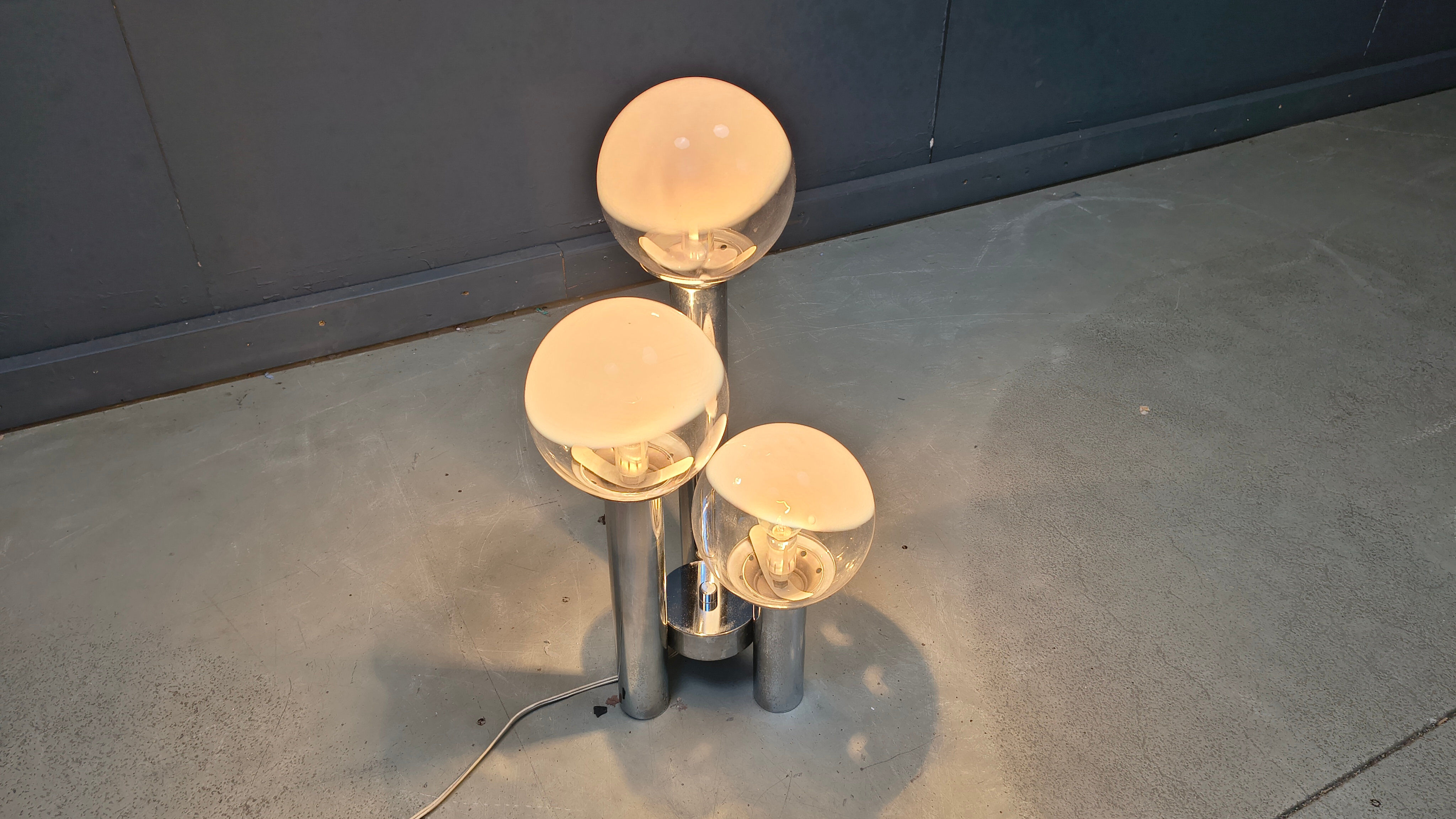 Vintage glass globe table lamp by Mazzega, 1970s