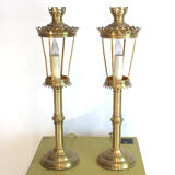 Paire de lampes bougeoirs