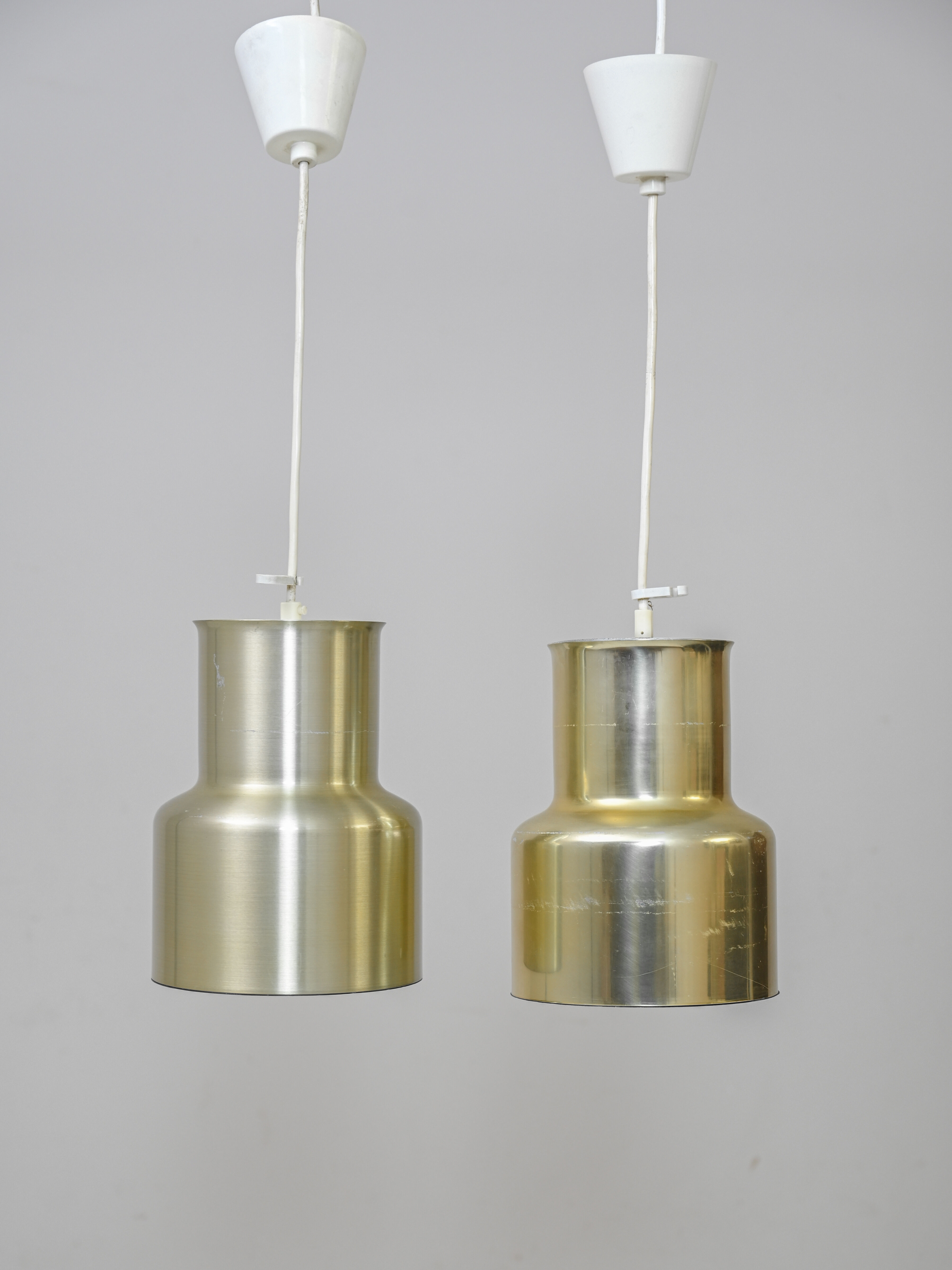 Pair of vintage gold pendant lights