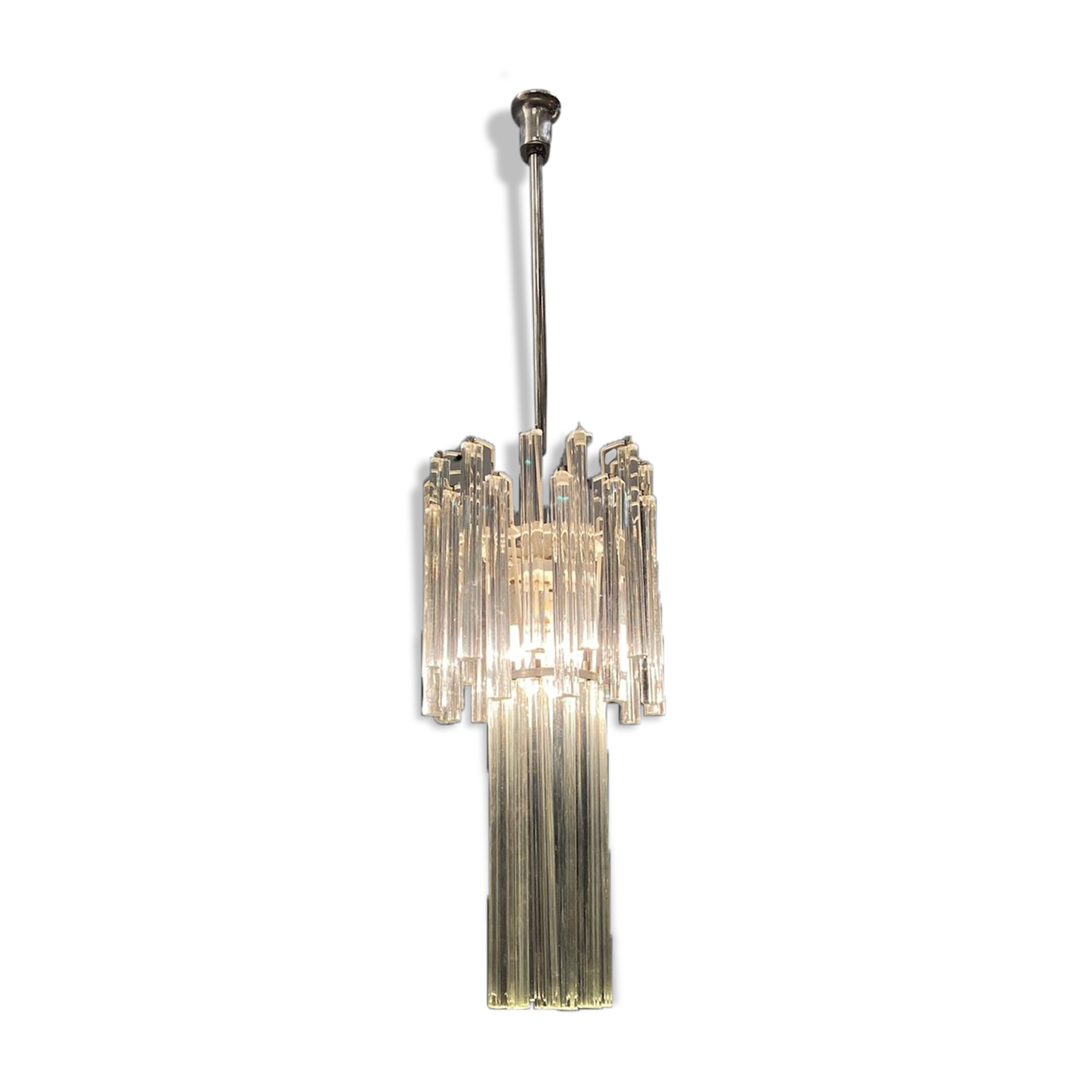 Italian Modernist Murano Glass Prism Chandelier, 1970s