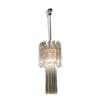 Lustre à prisme en verre de Murano moderniste italien, années 1970