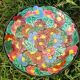 Vallauris flat Stamped numbered enamelled ?decoration of flowers