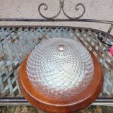 Round molded glass ceiling light