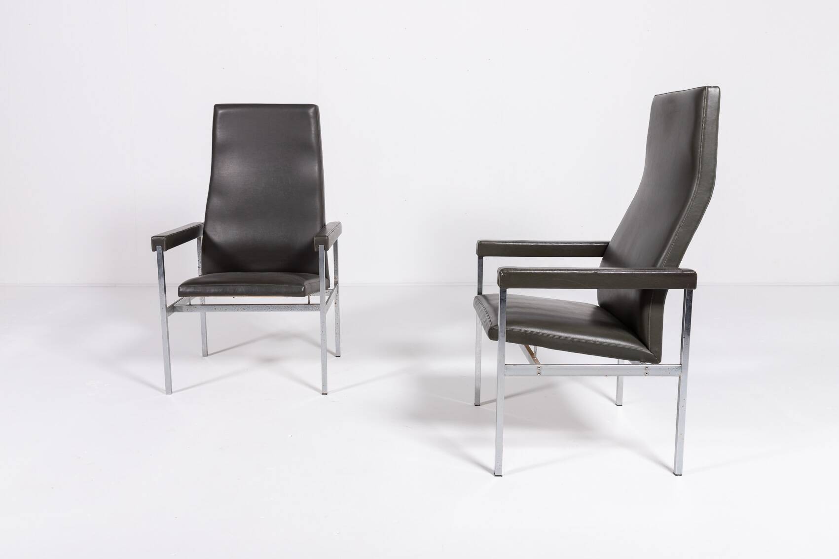 Paire de fauteuils à dossier haut de Fritz Hansen, Danemark des années 1980