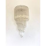 Set of Two Venetian "Quadriedro" Twist Murano Glass Wall Sconces