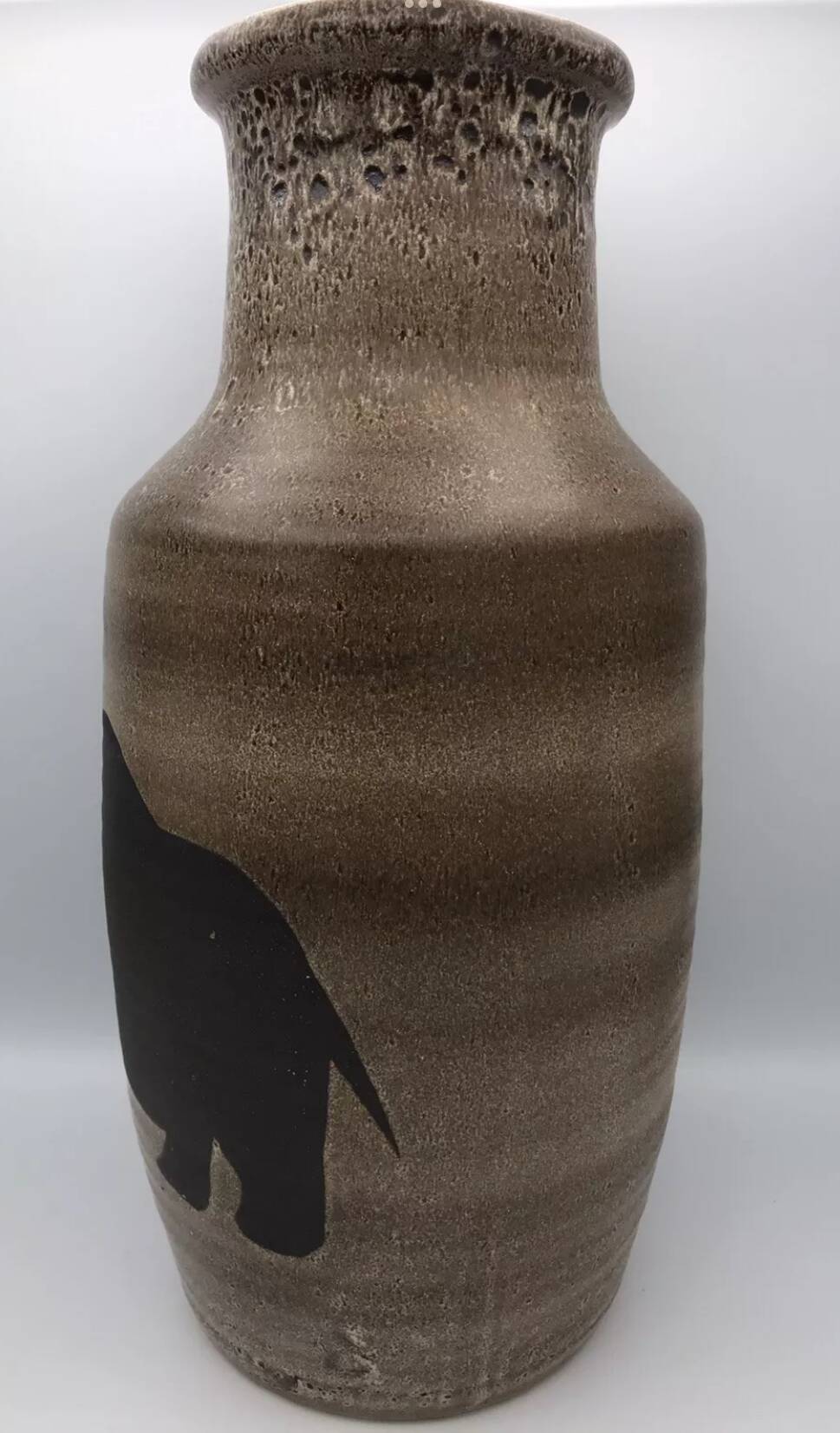 Saint clement ceramic vase with rock decoration 1950/60 38 cm