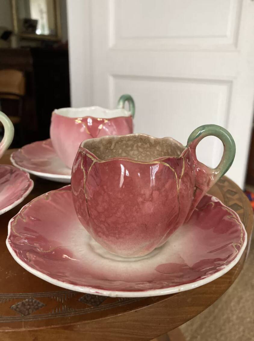 Lunéville keller and guerin pink slip cups.