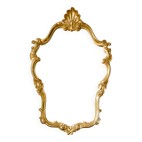 Very large gilded shell mirror Rocaille Louis XV