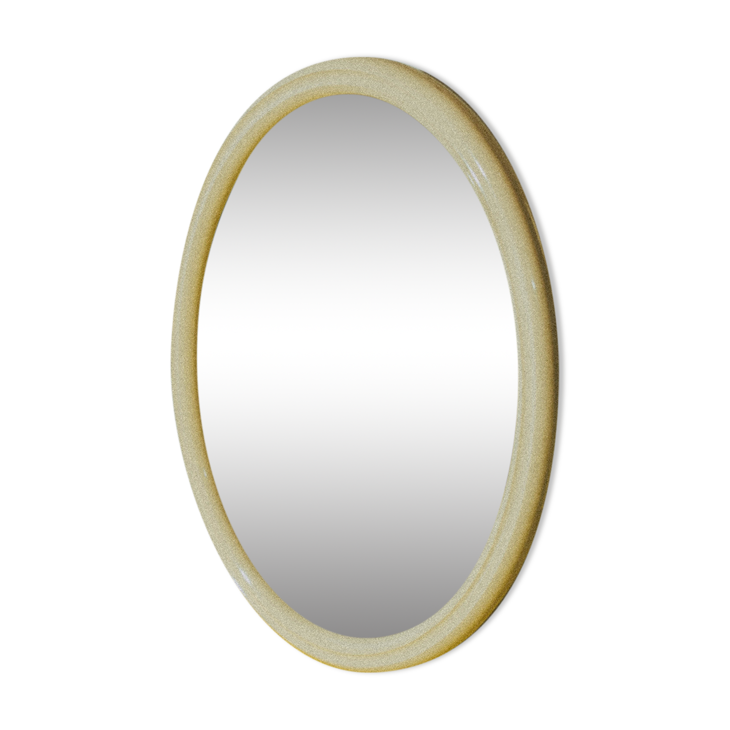 Oval off-white mirror, 38x30 cm