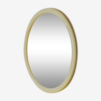 Miroir blanc cassé ovale, 38x30 cm