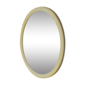 Miroir blanc cassé ovale, 38x30 cm