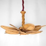 Lustre « fleur » en rotin 