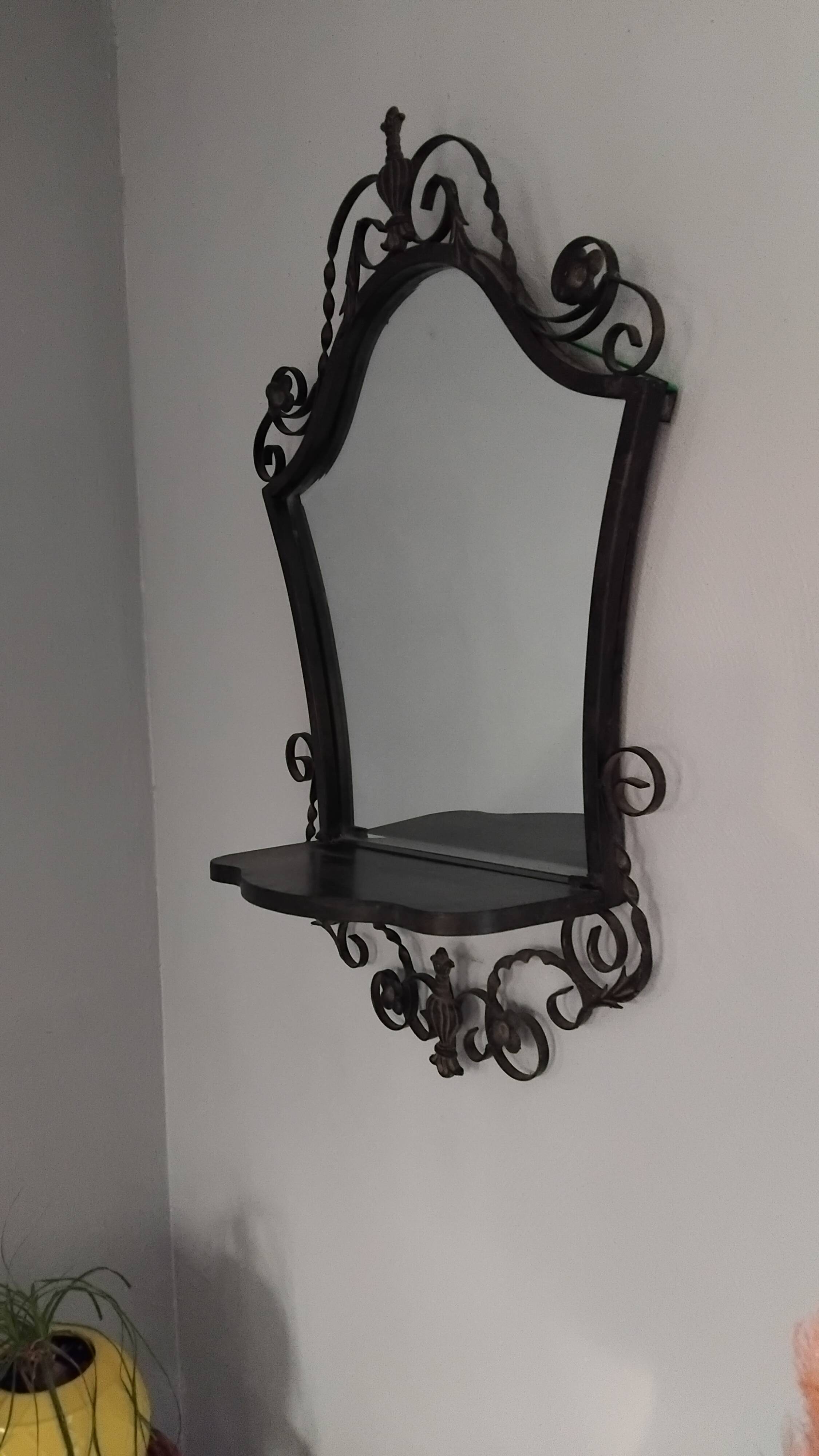 Vintage wrought iron entrance wall mirror