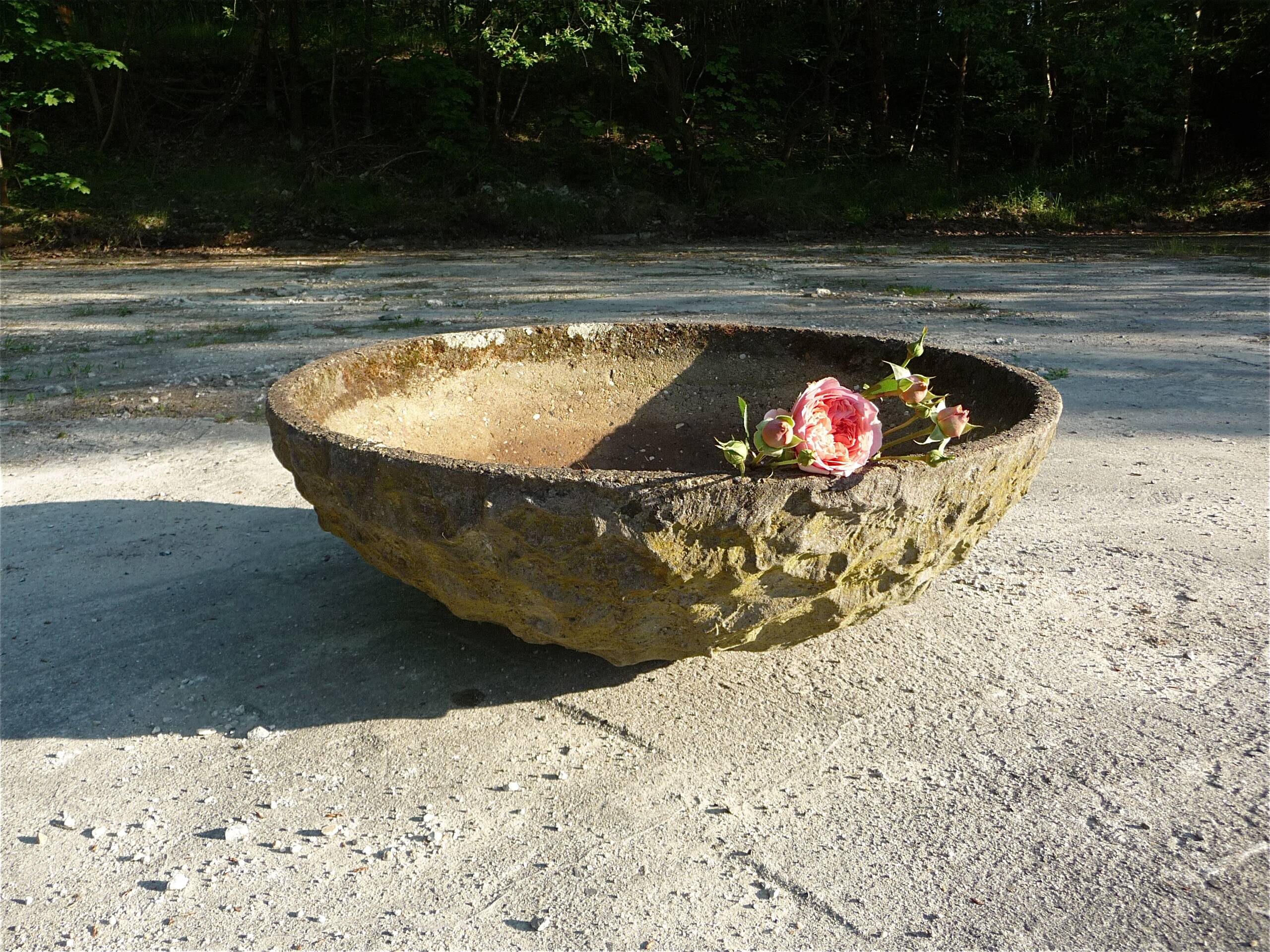 Large brutalist design garden planter bowl, germany 1960s