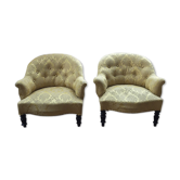 Fauteuils crapaud Napoléon jaunes