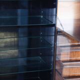 Restored Art Deco Bookcase Sideboard, Walnut, Revived Polish, Czech, 1920s