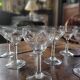 8 vintage stemmed glasses, French glassware, 1950s.