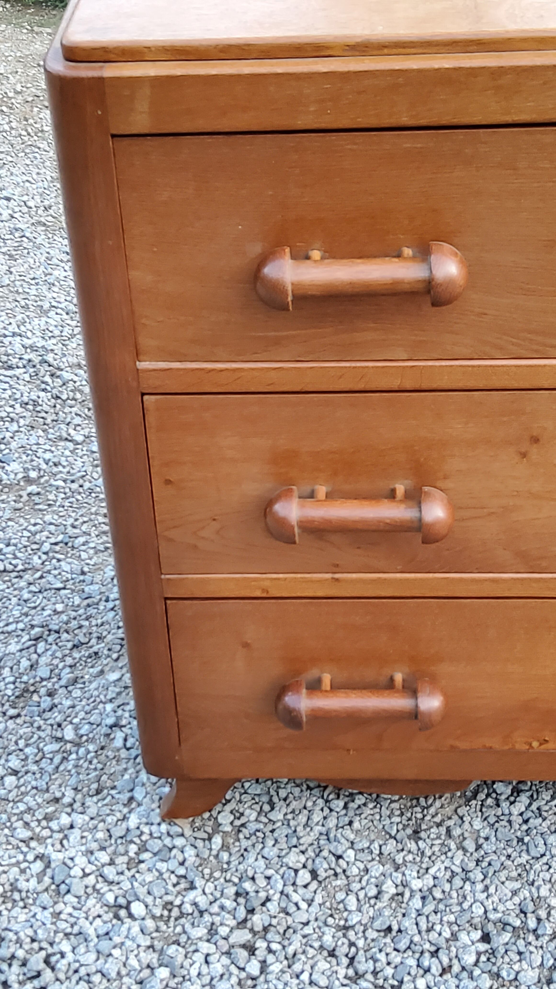 Vintage chest of drawers from the 50s solid oak 3 drawers