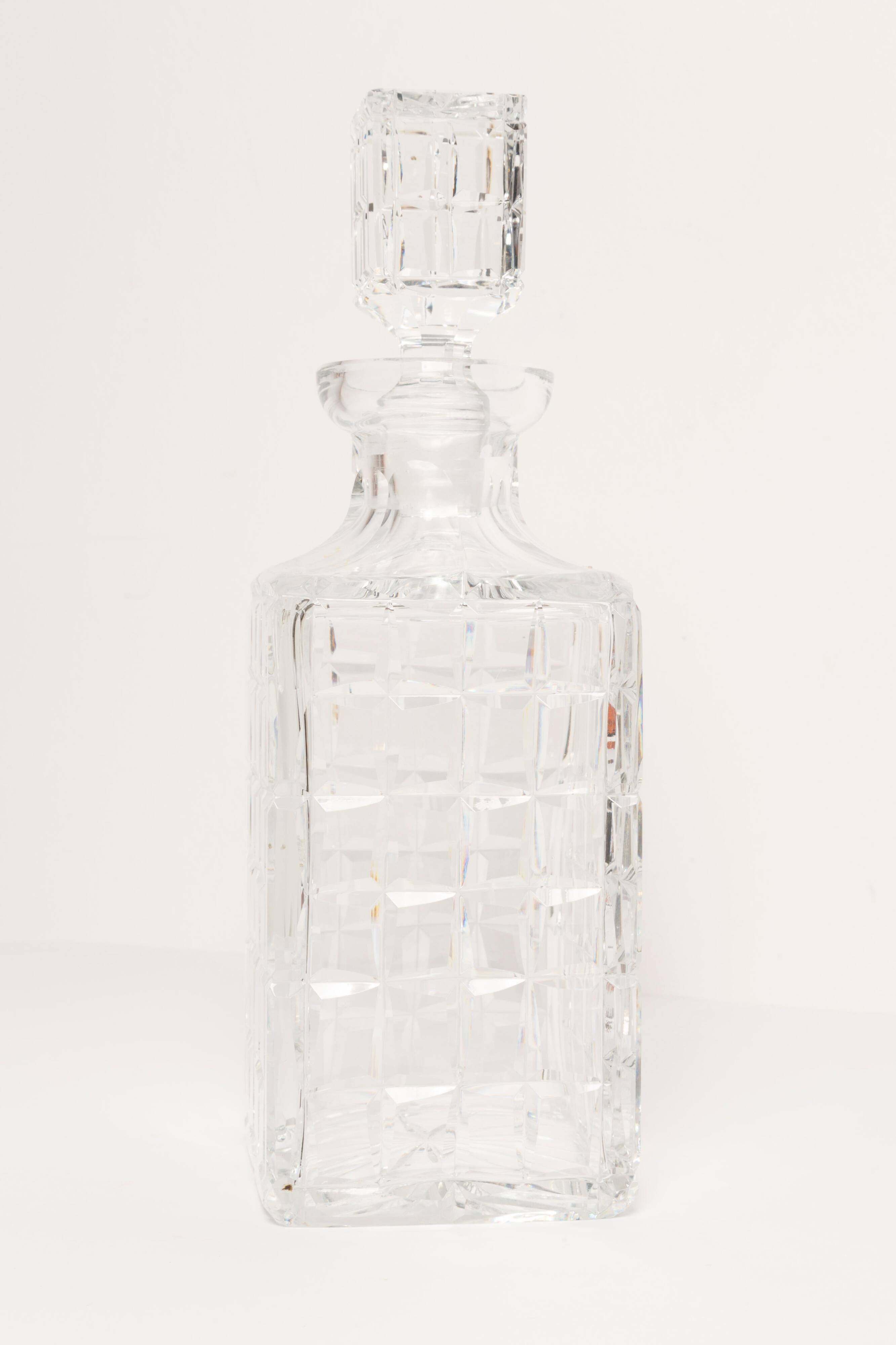 Mid-Century Transparent Crystal Carafe with Stopper, Europe, 1960s