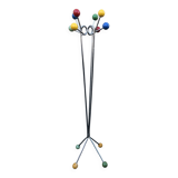 Coat rack in chromed metal and colored balls 1950-1970