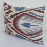12" x 18" ikat lumbar cushion, decorative throw pillowcase, throw ikat pillow, sofa pillow