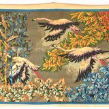 Tapestry by Robert Debiève "The flight of flamingos"