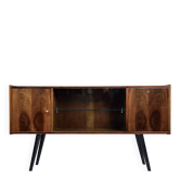 Vitrine bar polonaise vintage en placage de noyer – années 60