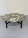 Antique stone and metal coffee table, vintage 70s design