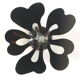 Mid century italian flower table chrome and glass, 1980s
