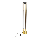 Vintage brass tube light floor lamp, 1980s