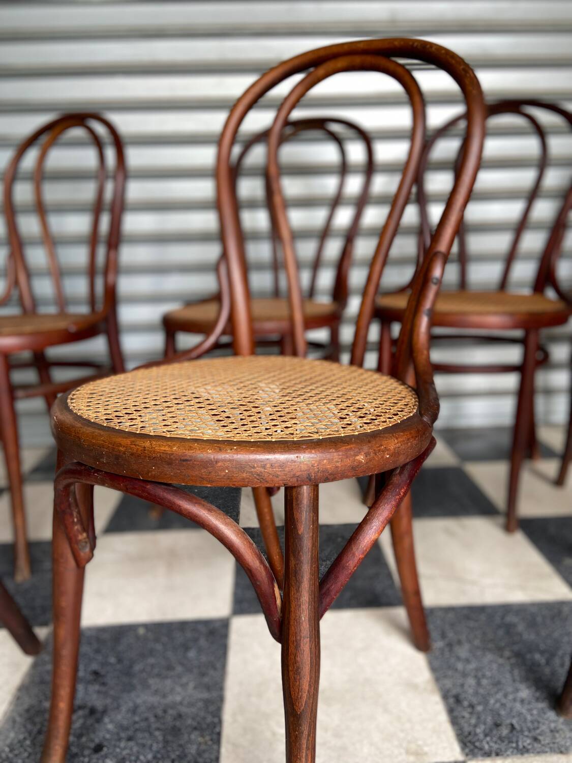 Set of 7 Thonet bistro chairs