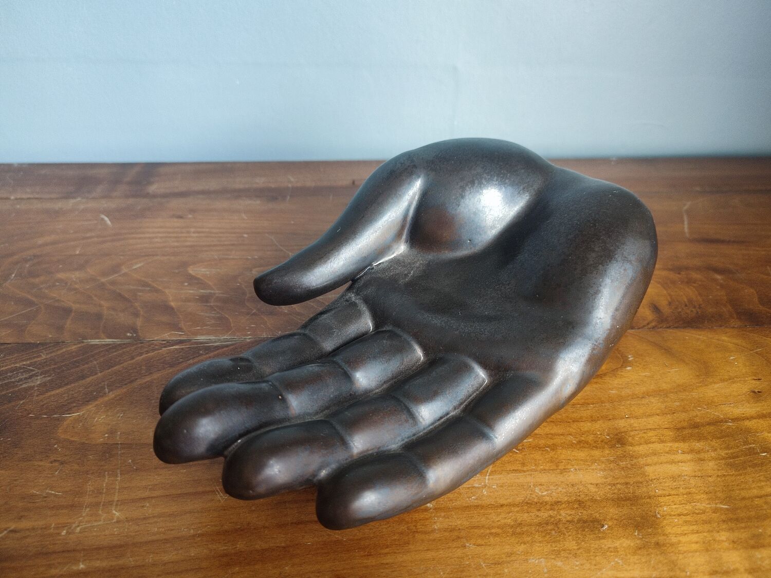 Empty vintage ceramic hand pocket