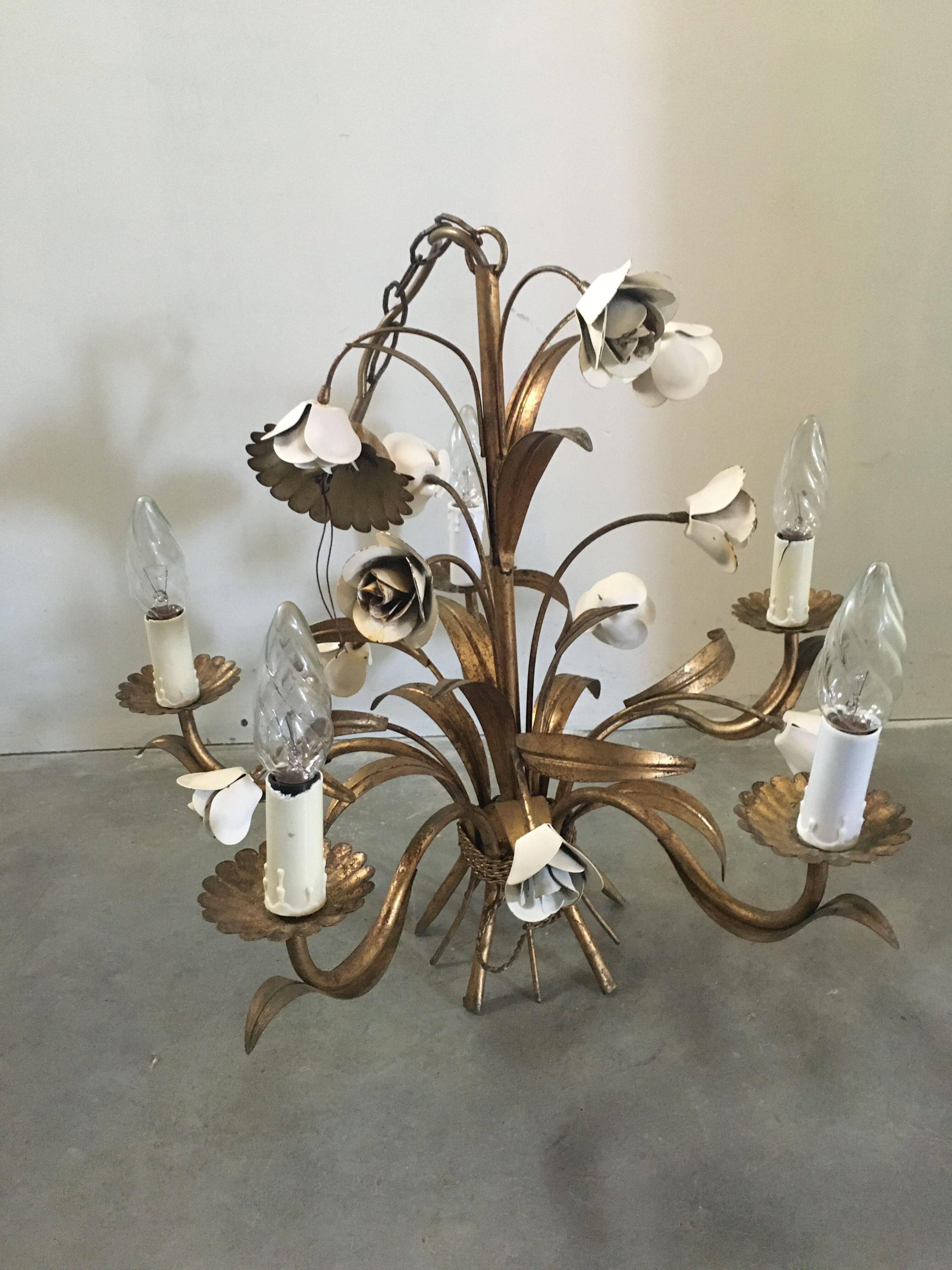 Flower wreath chandelier, 60s