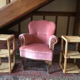 Pair of rattan bedside