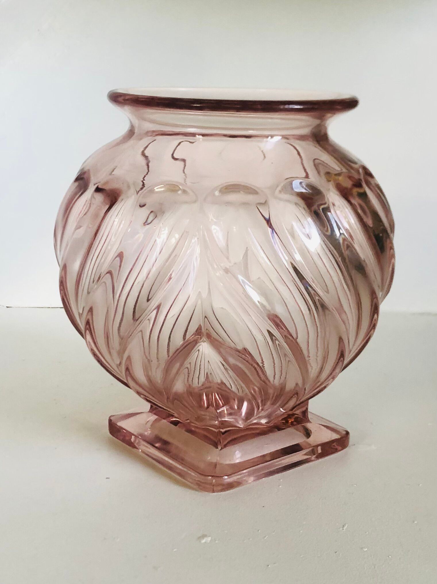 Art Deco glass vase Rosaline by Rudolf Schrötter for Inwald