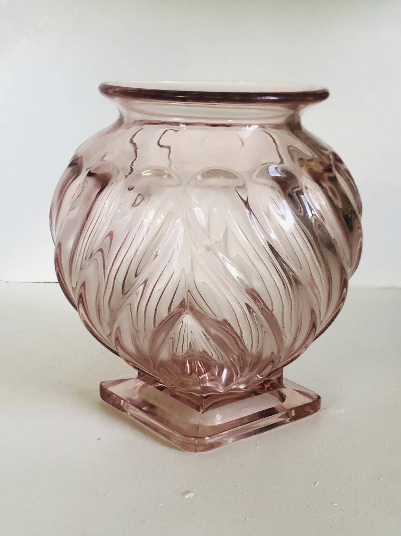 Vase en verre art déco Rosaline par Rudolf Schrötter pour Inwald