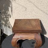 Plant holder, wooden saddle, old base