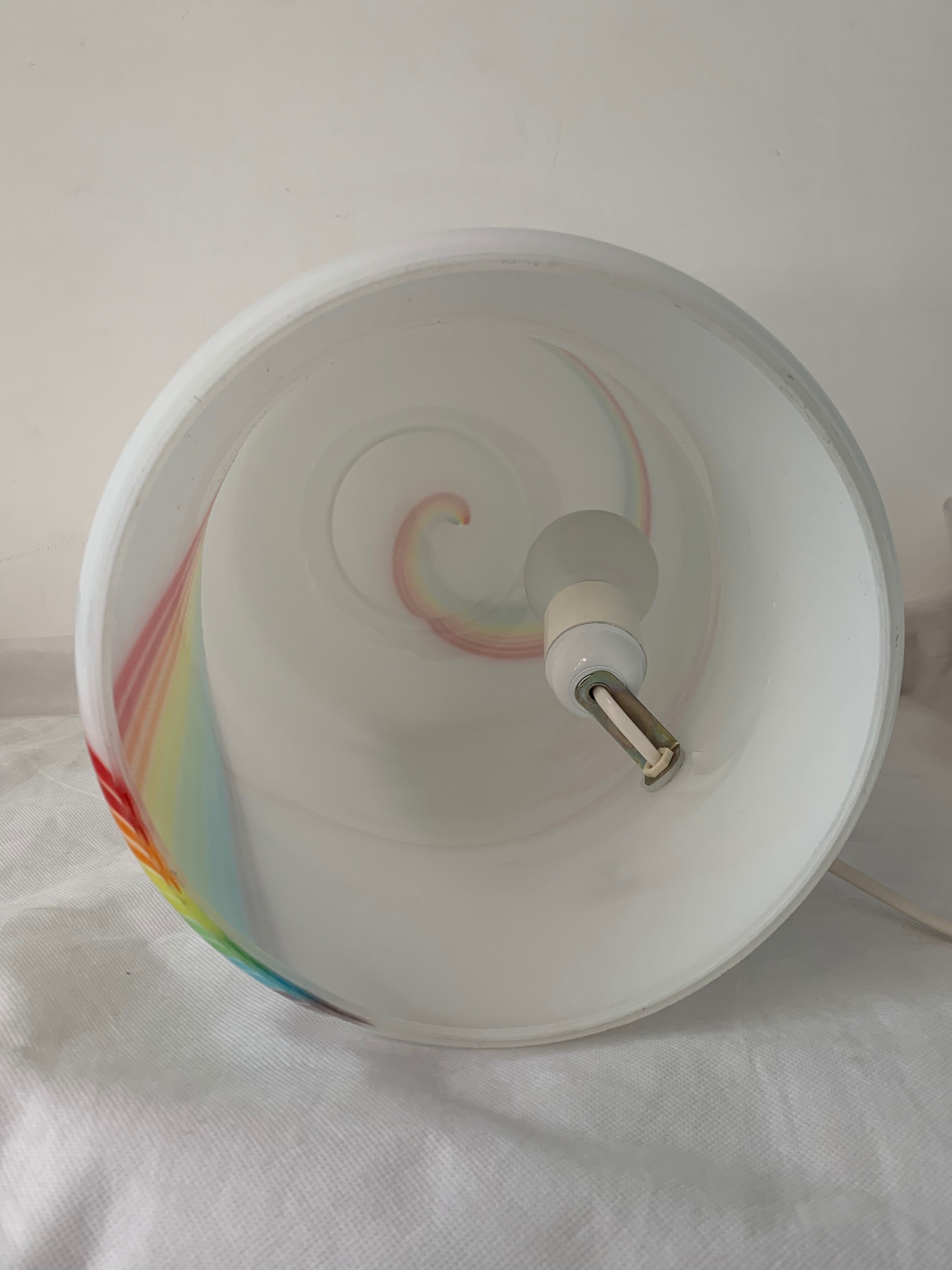 Lampe en verre Vetri Murano rainbow arc en ciel 1970