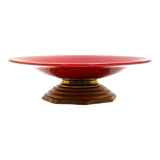 Modern red vide poche / centerpiece, Sevres France 1940s