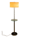 1930s Floor Nickel Lamp with Side Table – Functionalism, Bauhaus