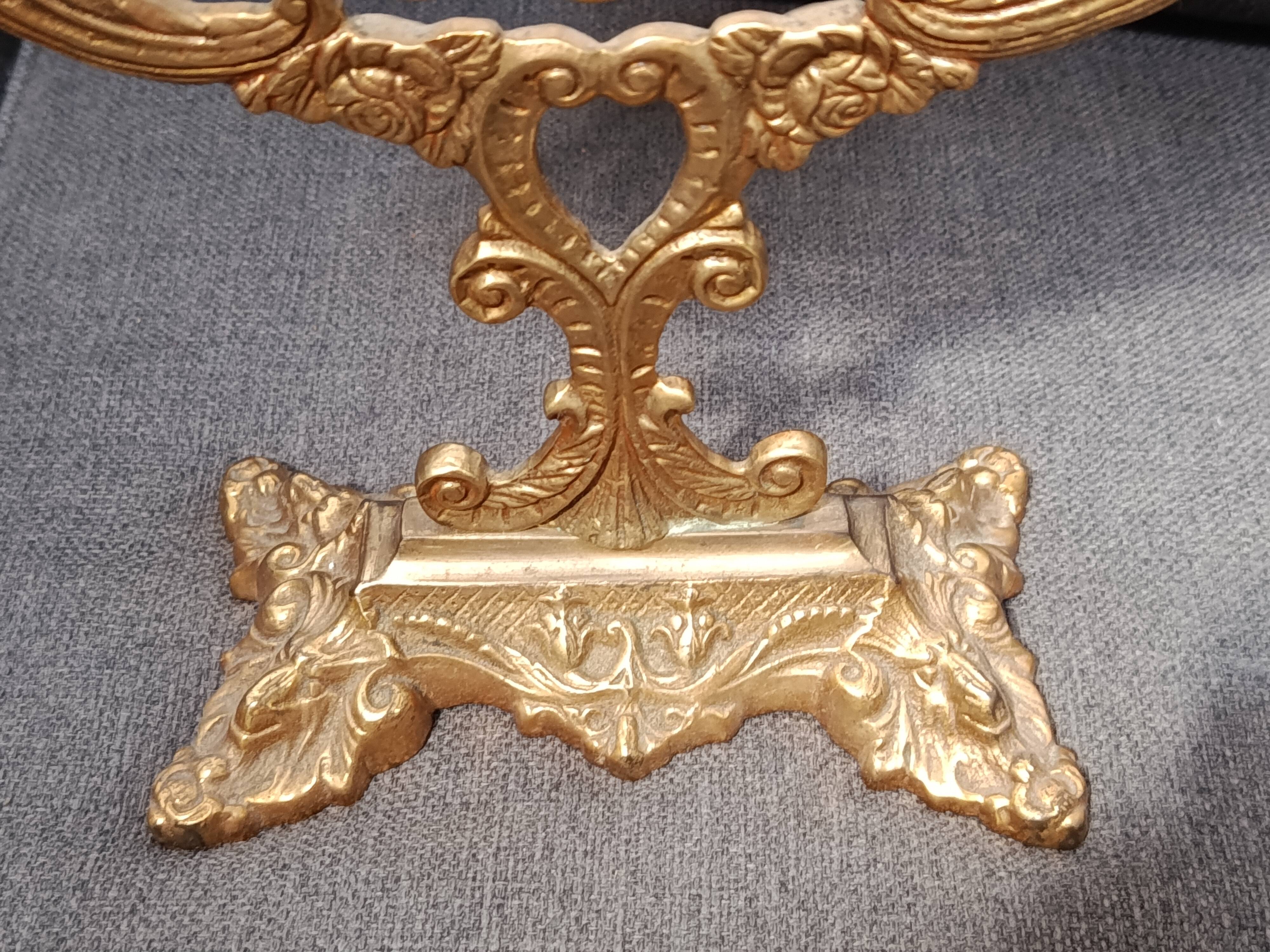 Tilting dressing table mirror, Napoleon III style, brass, mid-19th century.
