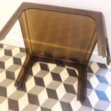 Square coffee table 60/70 plastic smoke, plexiglass smoke sofa end