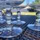 Set of 7 champagne glasses in crystal table art champagne cremant