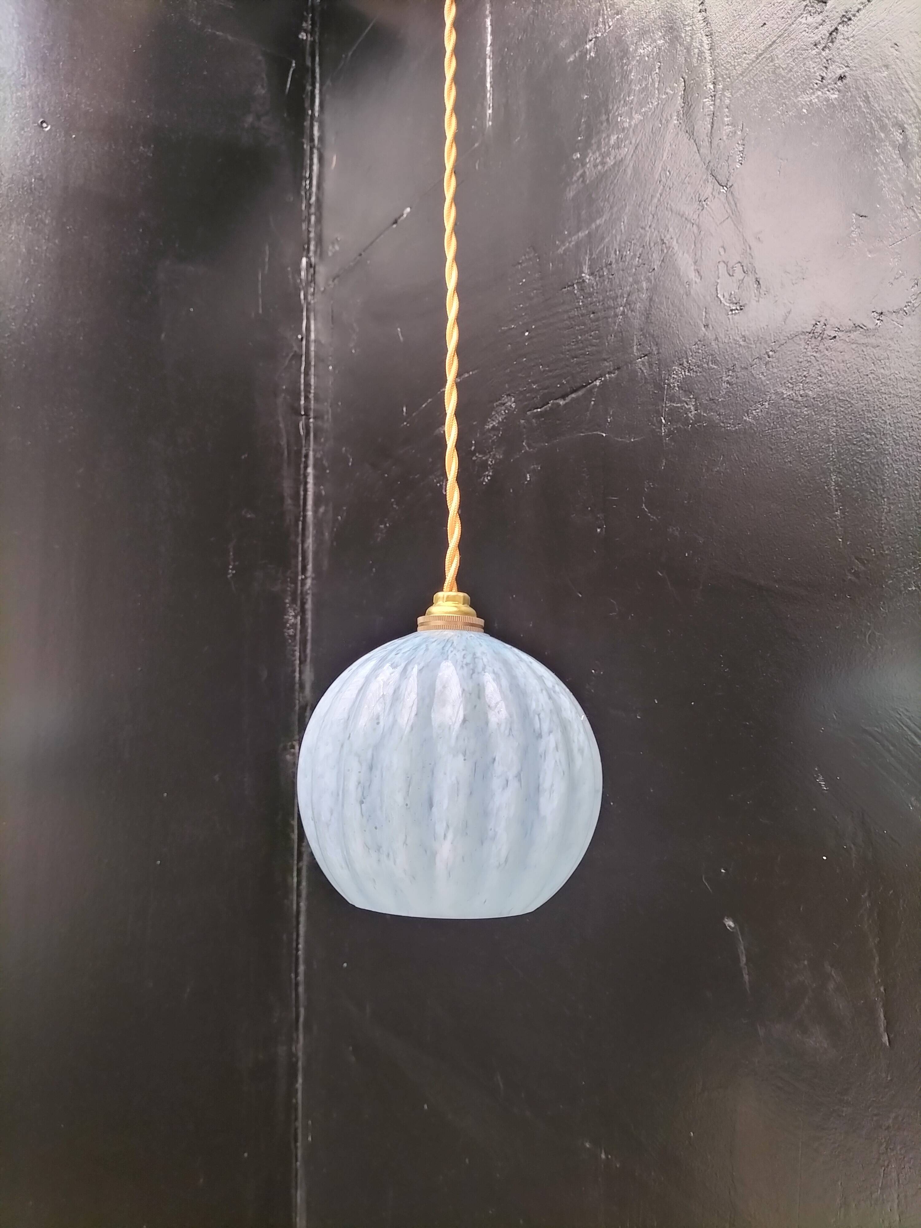 Clichy blue glass pendant light